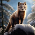 Marten on the snow