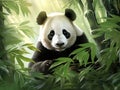 Panda and bamboo