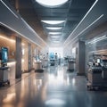 hospital rooms with medical equipment in the hallway of a hospital Royalty Free Stock Photo