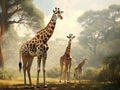 Two African giraffes Royalty Free Stock Photo