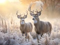 Two whitetail bucks Royalty Free Stock Photo