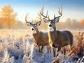 Two whitetail bucks Royalty Free Stock Photo