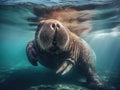 Walrus in water Royalty Free Stock Photo
