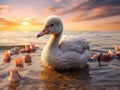 Wet cygnet Royalty Free Stock Photo