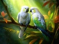 White Pair lovebirds