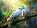 White Pair lovebirds