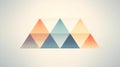 AI generated illustration of interlocking triangles in pastel colors on a beige background