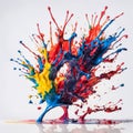 A multi coloured paint splash Royalty Free Stock Photo