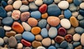 AI generated illustration of a large pile of multi-colored pebbles and rocks Royalty Free Stock Photo