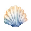 AI generated illustration of a large seashell on a white background Royalty Free Stock Photo