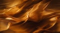 AI generated illustration of lightweight golden fabric rippling in the breeze