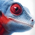 AI generated illustration of a lizard with bright red eyes