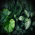 AI generated illustration of lush bright green foliage in a forest