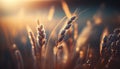 AI generated illustration of a lush wheat field with abundant crops of tall, slender wheat