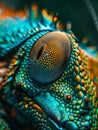 AI generated illustration of a macro image of a lizard Royalty Free Stock Photo
