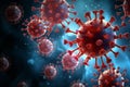 AI generated illustration of a macro of virus cells Royalty Free Stock Photo