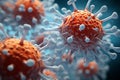 AI generated illustration of a macro of virus cells Royalty Free Stock Photo