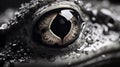 AI generated illustration of a macro of a wet frog eye Royalty Free Stock Photo