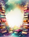 A frame of magic books