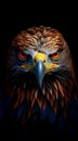 AI-generated illustration of a majestic bald eagle featured in a stunningly dark background