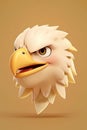 AI generated illustration of a majestic eagle cartoon character face