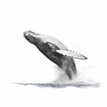 AI generated illustration of a majestic humpback whale breaching out of the water Royalty Free Stock Photo