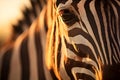 AI generated illustration of A majestic zebra standing in a sun-soaked open are
