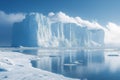 AI-generated illustration of a massive iceberg floating in calm Arctic waters Royalty Free Stock Photo