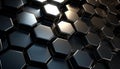 AI generated illustration of a mesmerizing hexagonal abstract metal background
