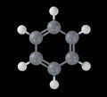 AI generated illustration of molecular structure on a black background Royalty Free Stock Photo