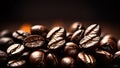 AI generated illustration of a mound of freshly roasted coffee beans arranged on a surface Royalty Free Stock Photo