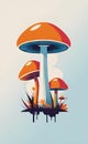 AI generated illustration of mushrooms