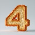 AI generated illustration of the number & x27;1& x27; in the shape of a bread