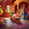 AI generated illustration of Oaxaca folklore-inspired interior