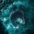 AI generated illustration of ocean wave rolling through dark water Royalty Free Stock Photo