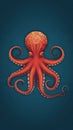 AI generated illustration of an octopus against a blue background