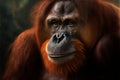 Ai generated illustration of an orangutan portrait