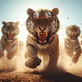 Tiger attack, AI generated illustration