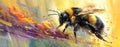 AI generated illustration of a painted bee Royalty Free Stock Photo