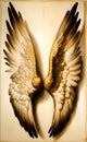 AI generated illustration of a pair of spread angelic wings