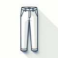 AI-generated illustration of A pair of white trousers with black accents