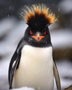 AI generated illustration of a penguin in the snow Royalty Free Stock Photo