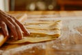 AI generated illustration of a person prepping homemade food in kitchen Royalty Free Stock Photo