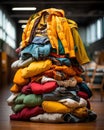 AI-generated illustration of a pile of colorful clothes Royalty Free Stock Photo