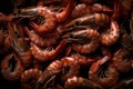 AI generated illustration of a pile of fresh prawns