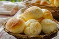 AI generated illustration of a pile of tasty homemade Brazilian pao de queijo