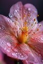 AI-generated illustration of pink flower petals covered in raindrops Royalty Free Stock Photo