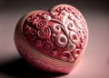 AI-generated illustration of a pink heart-shaped jewelry box. Royalty Free Stock Photo