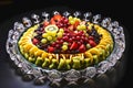 AI generated illustration of a plate of freshly sliced fruits
