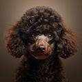 AI generated illustration of a poodle portrait